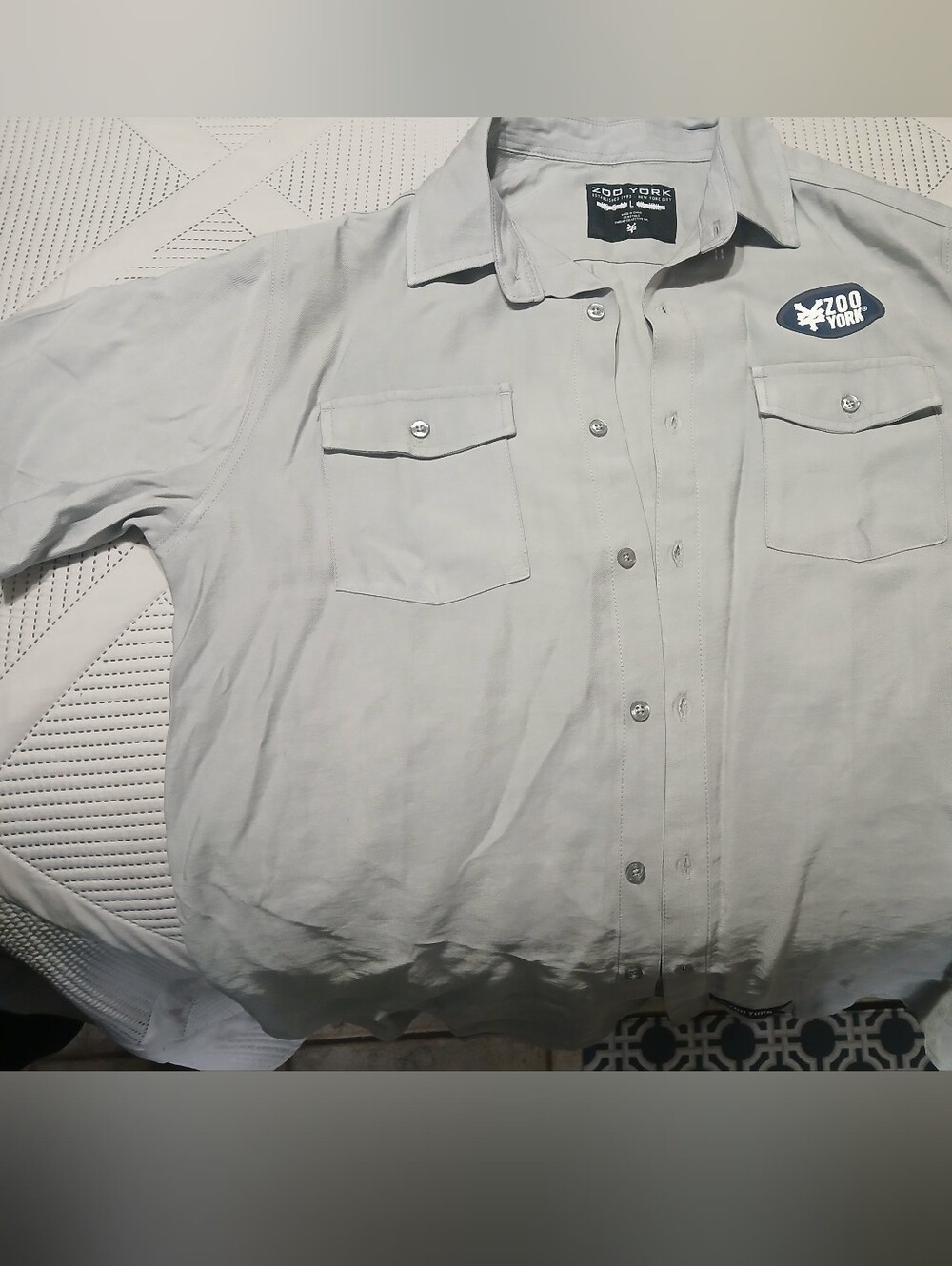 Zoo York - Light Gray Casual  Button-Down Short Short Sleeve Size L